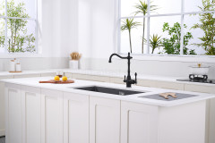 Смеситель для кухни GANZER GZ77122-C, с подключением к фильтру, черный