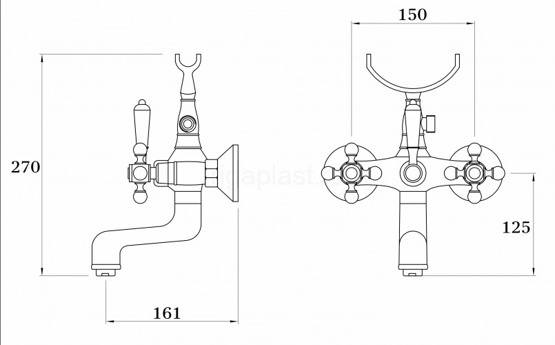 Смеситель для ванны GANZER GZ09032-D, бронза