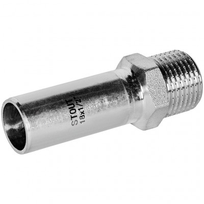 Вставка переходная STOUT НПр-НР, 18 мм x 1/2 дюйма, из нержавеющей стали, SSS-2024-001812