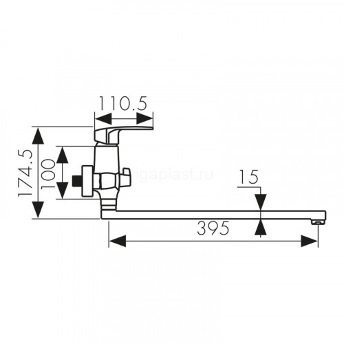 Смеситель для ванны Guss хром KAISER 68055
