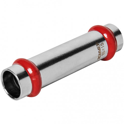 Муфта надвижная ROMMER ВПр 15 мм из нержавеющей стали, RSS-1019-000015