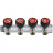 Коллектор распределительный с клапанами 3/4", 4 отвода 1/2" ROMMER