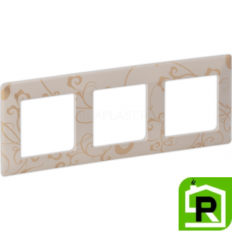 Рамка Legrand Valena Life 3 поста Ампир бежевый 754113