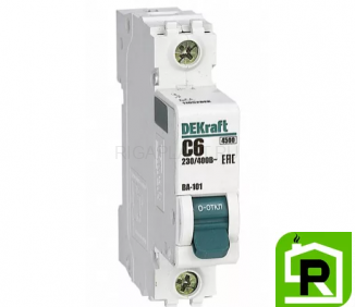 Автоматический выключатель DEKraft ВА-101 1P 6А 4.5кА, 11052DEK
