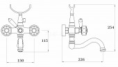 Смеситель для ванны GANZER GZ09036-D, бронза