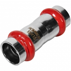 Муфта равнопроходная ROMMER 15 мм из нержавеющей стали, RSS-0017-000015