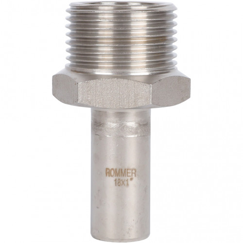 Вставка переходная ROMMER НПр-НР 18 мм x 1" из нержавеющей стали, RSS-0024-000181