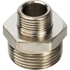 Ниппель переходной STOUT НН 3/4"×3/8", никелированный, SFT-0004-003438