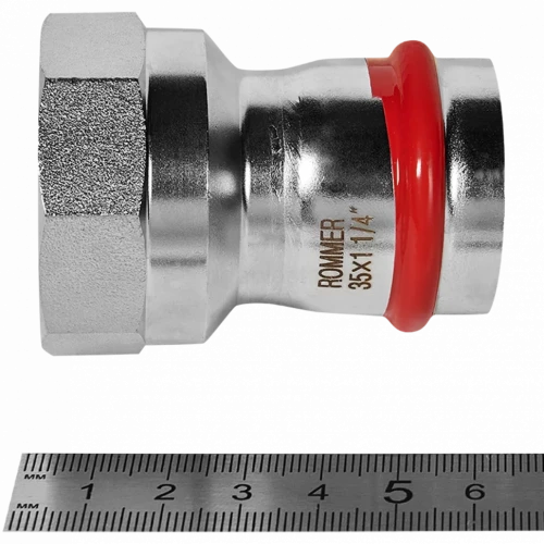 Переходник ВПр-ВР 35х1 1/4" из стали нержавеющей, прессовой ROMMER