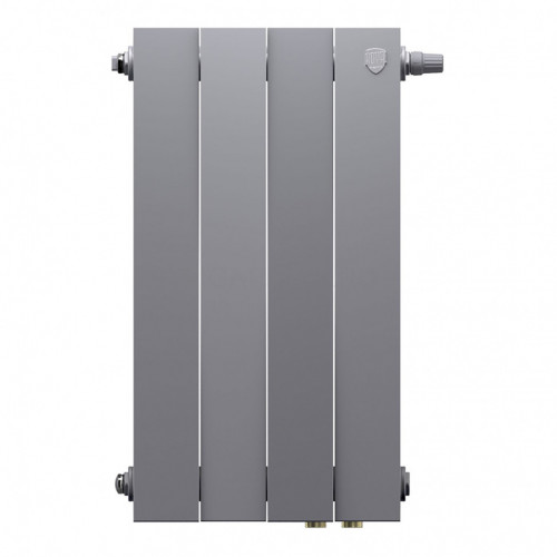 Радиатор биметаллический Royal Thermo PianoForte 500 Silver Satin 4 секции, нижнее подключение VDR80