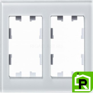 Рамка 2-ая (двойная), Стекло Белое, серия Atlas Design Nature, Schneider Electric