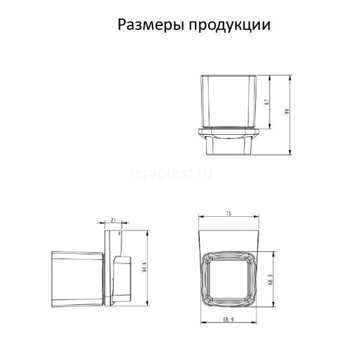 Настенный стакан одинарный Grocenberg AC0053 (Хром)