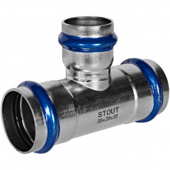 Тройник переходный STOUT ВПр, 35 x 28 x 35 мм, из нержавеющей стали, SSS-2014-352835