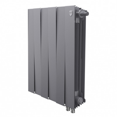 Радиатор биметаллический Royal Thermo PianoForte 500 Silver Satin 6 секций, нижнее подключение VDR80