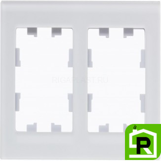 Рамка 2-ая (двойная), Стекло Матовое Белое, серия Atlas Design Nature, Schneider Electric