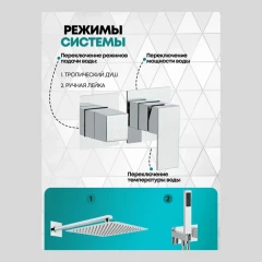 Душевая система скрытого монтажа Grocenberg GB5080 Хром