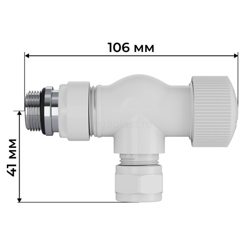 Набор термостатический осевой 1/2" Royal Thermo Design Pro 15мм М30х1,5 (Белый)