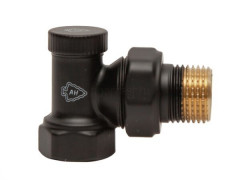 Клапан радиаторный запорный угловой Black 1/2", черный Arrowhead