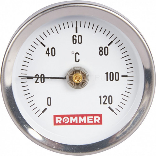 Термометр биметаллический накладной с пружиной 63 мм, 120°С ROMMER