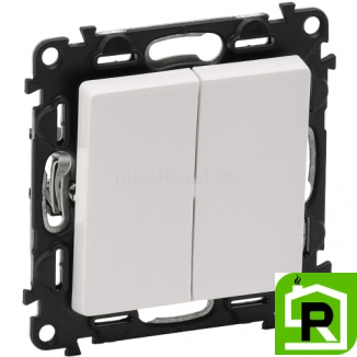 Переключатель Legrand Valena Life 2-клавишный 752028+755020 Белый