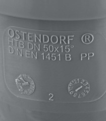 Отвод канализационный HTB 50 15° Ostendorf 112100
