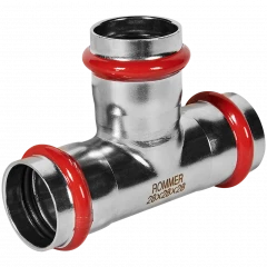 Тройник равнопроходной ROMMER 28 мм из нержавеющей стали, RSS-0013-000028