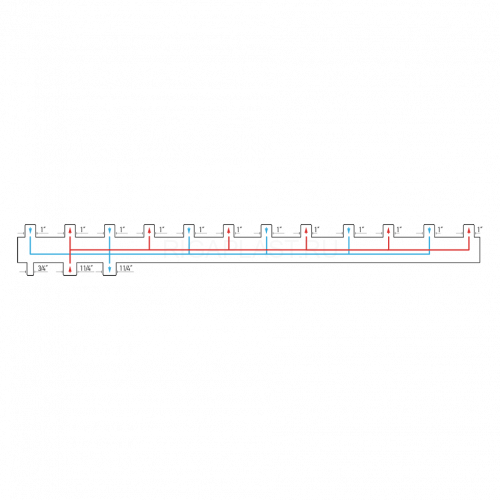 Коллектор распределительный стальной 6 контура 1 1/4" х 1" Millennium