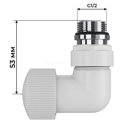 Набор термостатический трехосевой 1/2" Royal Thermo Design Pro 15мм М30х1,5 (Белый)