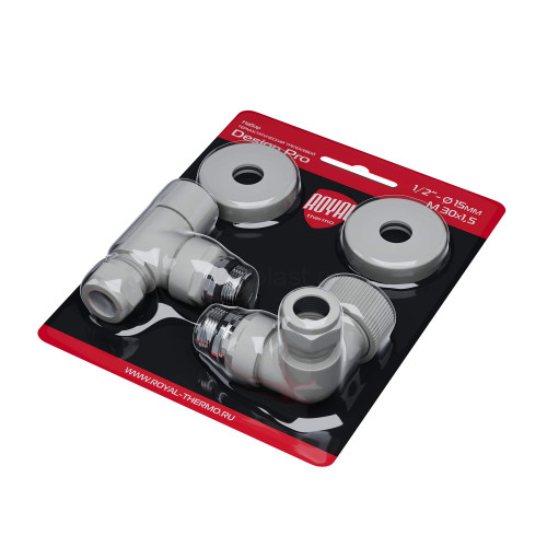 Набор термостатический трехосевой 1/2" Royal Thermo Design Pro 15мм М30х1,5 (Белый)
