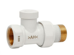 Клапан радиаторный запорный прямой White 1/2", белый Arrowhead