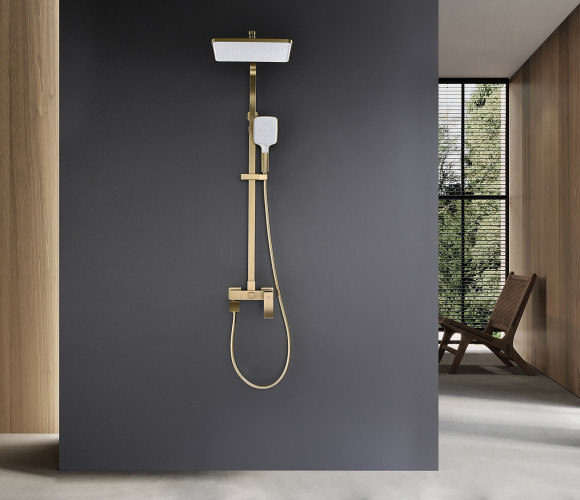 Душевая система GANZER GZ44161-S, с тропическим душем, матовое золото