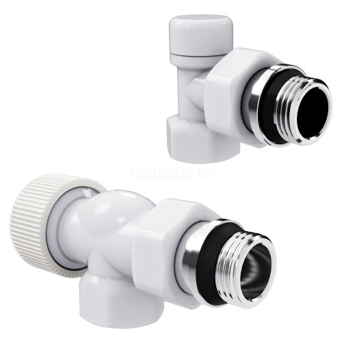 Набор термостатический осевой Royal Thermo Design 1/2" М30х1,5 (Белый)