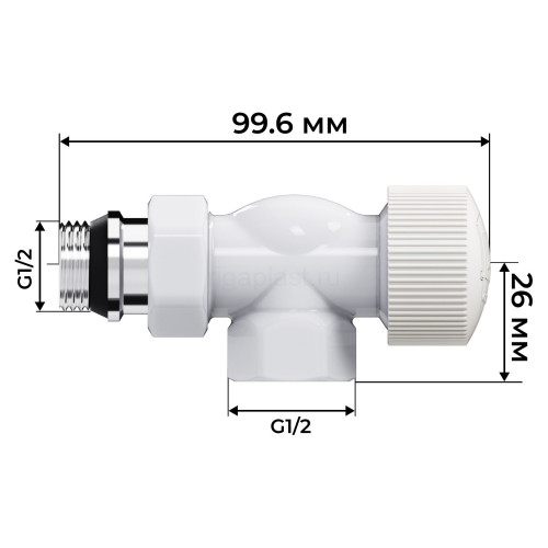 Набор термостатический осевой Royal Thermo Design 1/2" М30х1,5 (Белый)