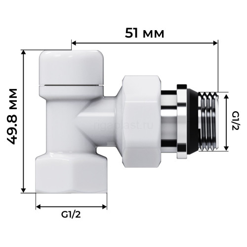 Набор термостатический осевой Royal Thermo Design 1/2" М30х1,5 (Белый)